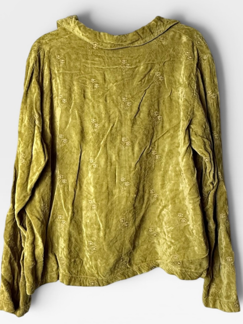 CP Shades crushed velvet button-down shirt Size Medium Embroidered (I) - Picture 2 of 8